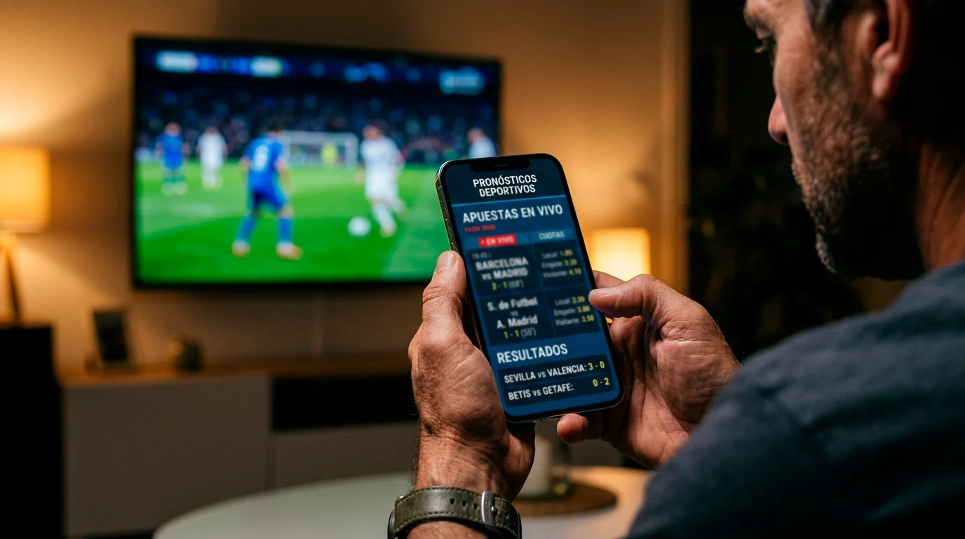 Pantalla mostrando cuotas en vivo durante un partido del Mundial 2026 con estadísticas en tiempo real