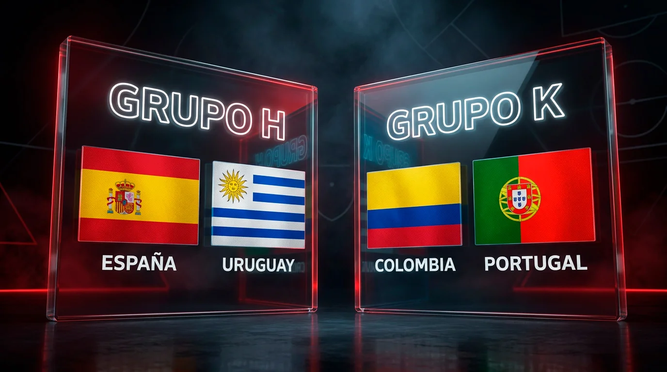 Grupos H y K del Mundial 2026 destacados como grupos de la muerte con España Uruguay Colombia y Portugal
